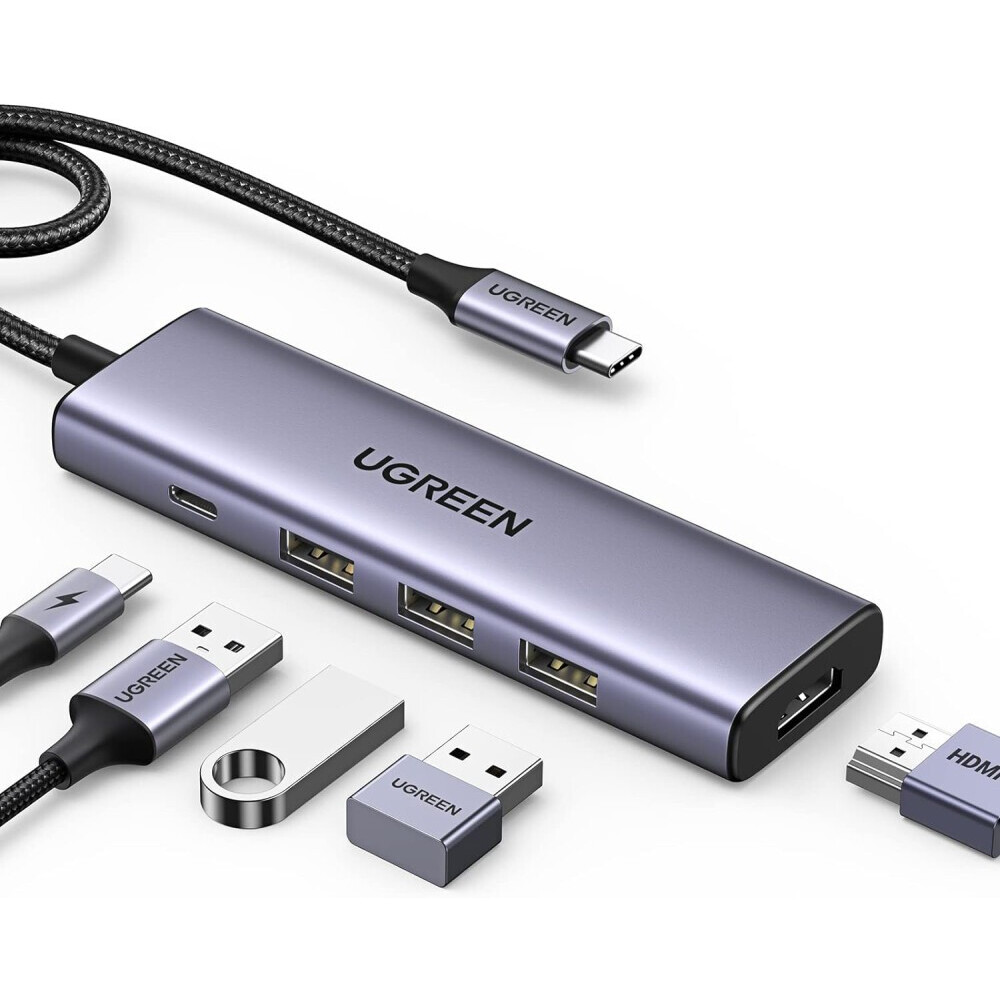 Док-станция UGREEN 5-in-1 USB-C Hub Gray (CM511) - 15596 - фото 2