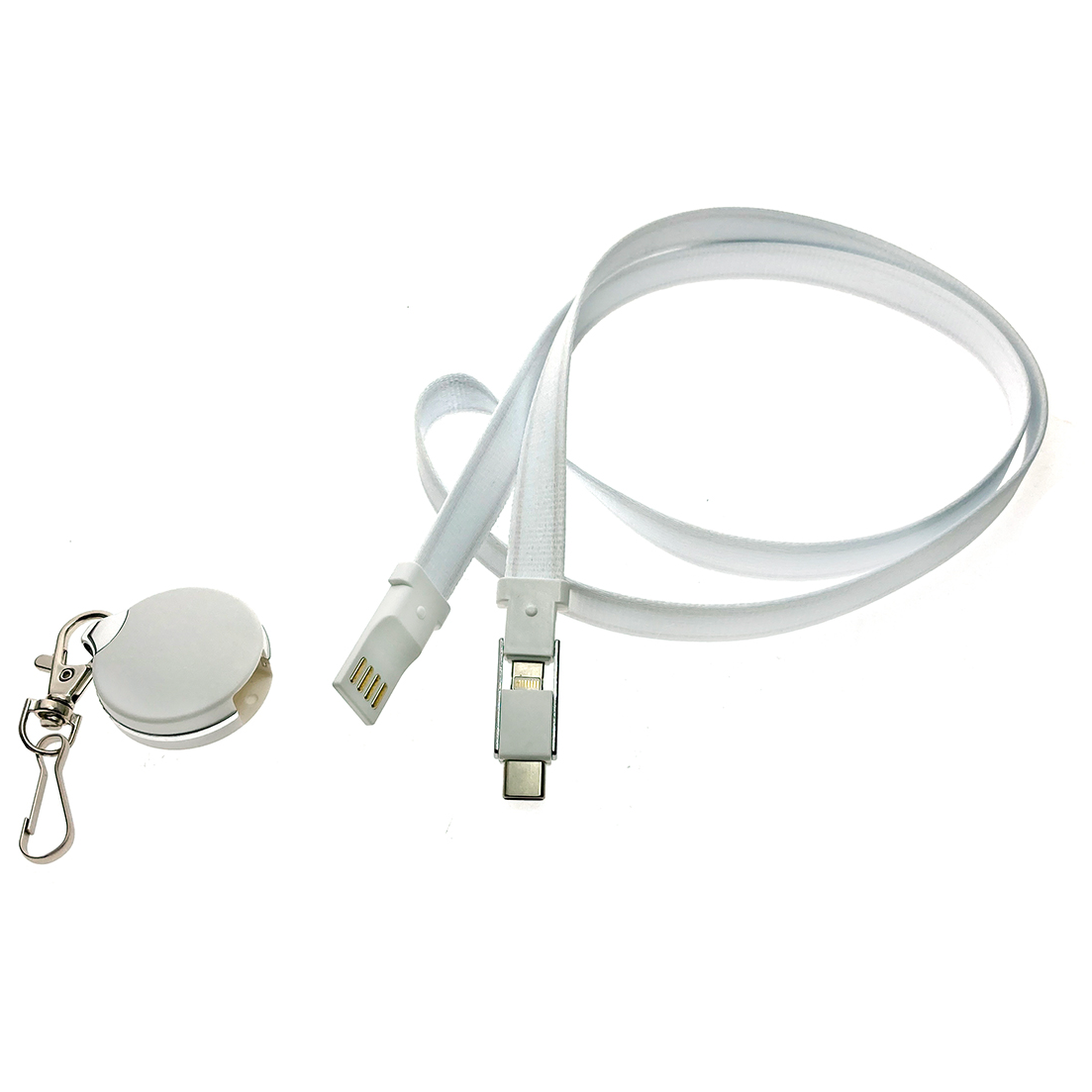 Кабель USB - microUSB/USB Type-C/Lightning, 0.9м, Espada Elyard3i1 White