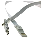 Кабель USB - microUSB/USB Type-C/Lightning, 0.9м, Espada Elyard3i1 White
