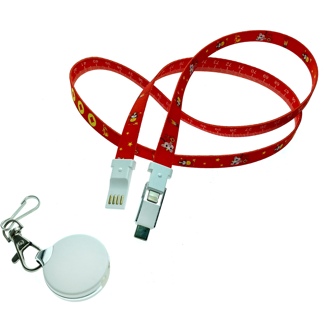 Кабель USB - microUSB/USB Type-C/Lightning, 0.9м, Espada Elyard3i1 Red
