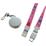 Кабель USB - microUSB/USB Type-C/Lightning, 0.9м, Espada Elyard3i1 Pink