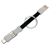 Переходник USB - microUSB/USB Type-C/Lightning, Espada Emagn3i1 Black