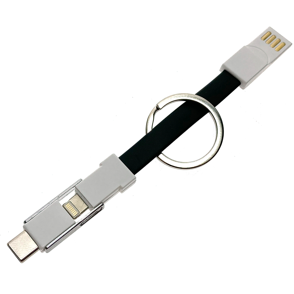 Переходник USB - microUSB/USB Type-C/Lightning, Espada Emagn3i1 Black - фото 2