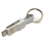 Переходник USB - microUSB/USB Type-C/Lightning, Espada Emagn3i1 White