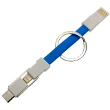 Переходник USB - microUSB/USB Type-C/Lightning, Espada Emagn3i1 Blue