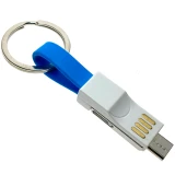 Переходник USB - microUSB/USB Type-C/Lightning, Espada Emagn3i1 Blue
