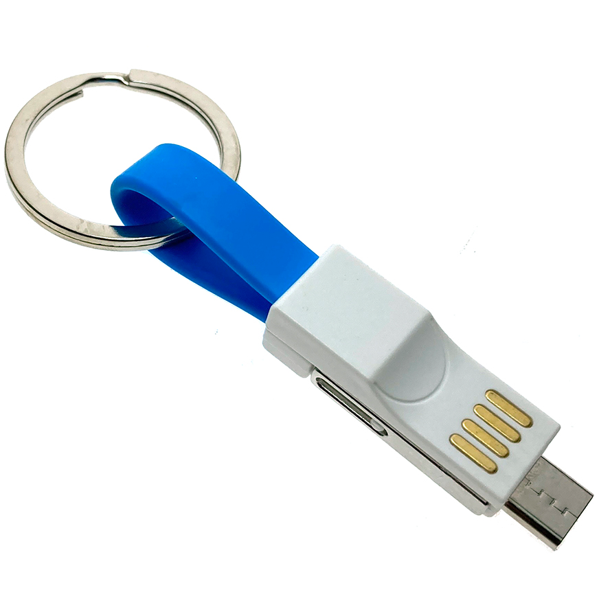 Переходник USB - microUSB/USB Type-C/Lightning, Espada Emagn3i1 Blue - фото 3