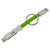 Переходник USB - microUSB/USB Type-C/Lightning, Espada Emagn3i1 Green