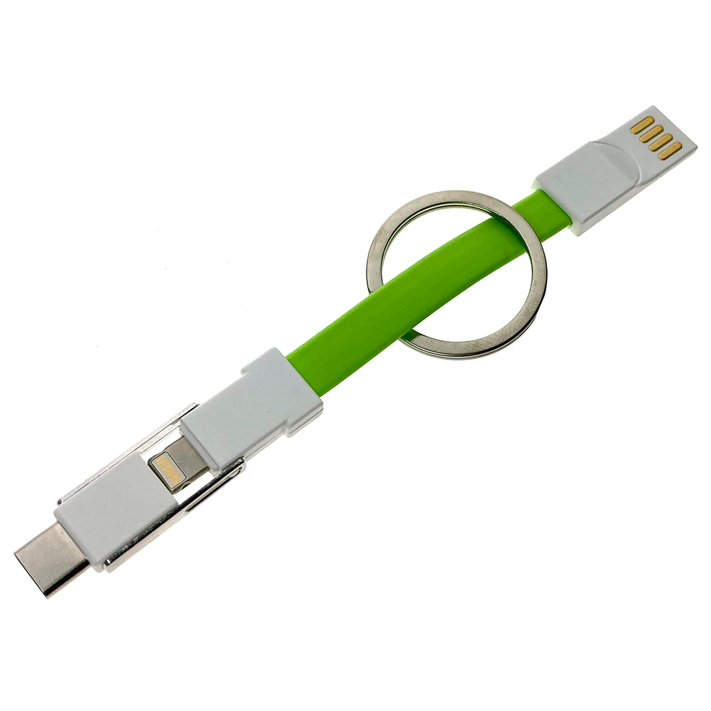 Переходник USB - microUSB/USB Type-C/Lightning, Espada Emagn3i1 Green - фото 2