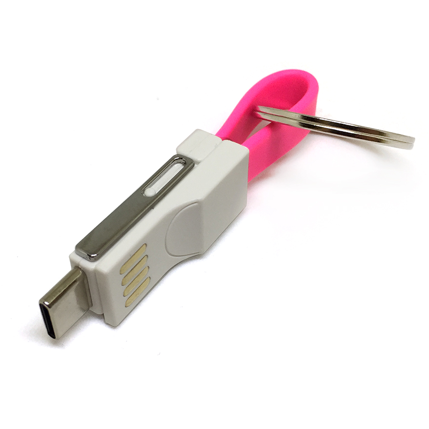 Переходник USB - microUSB/USB Type-C/Lightning, Espada Emagn3i1 Pink