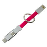 Переходник USB - microUSB/USB Type-C/Lightning, Espada Emagn3i1 Pink