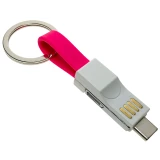 Переходник USB - microUSB/USB Type-C/Lightning, Espada Emagn3i1 Pink