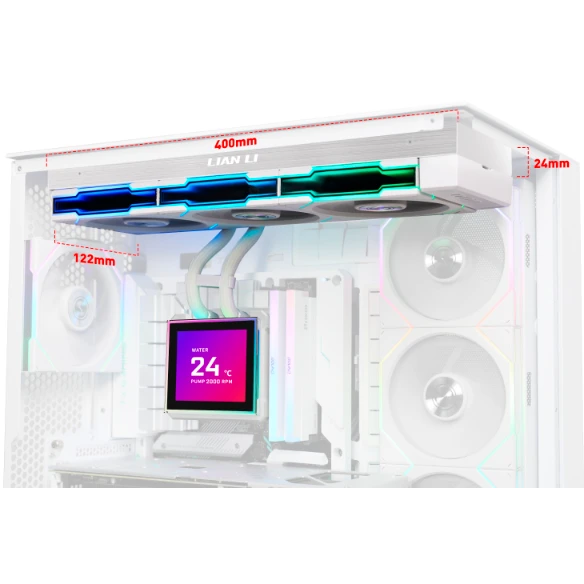 ..... Система жидкостного охлаждения Lian Li HydroShift II LCD-S 360TL White (0038) из ремонта - G89.GHS2LCDS36TW.R0 - фото 5