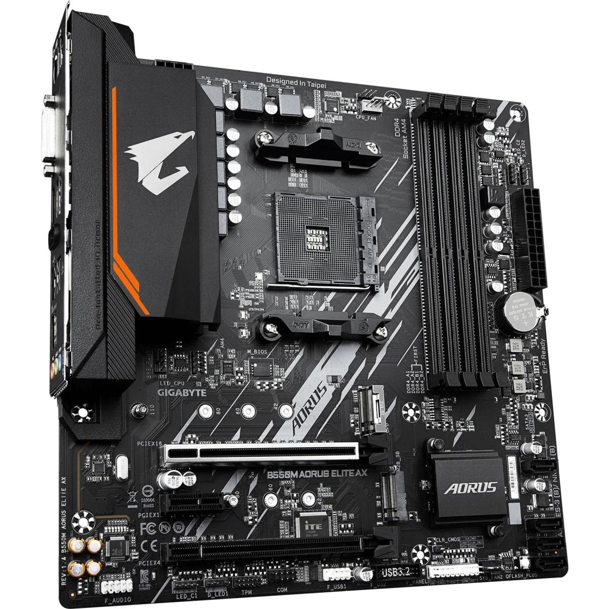 Материнская плата Gigabyte B550M AORUS ELITE AX (rev. 1.4) - фото 2