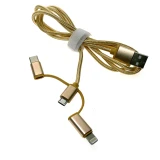 Кабель USB - microUSB/USB Type-C/Lightning, 1м, Espada Eusb3in1m-m-g Gold