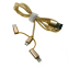 Кабель USB - microUSB/USB Type-C/Lightning, 1м, Espada Eusb3in1m-m-g Gold