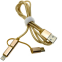Кабель USB - microUSB/USB Type-C/Lightning, 1м, Espada Eusb3in1m-m-g Gold - фото 2