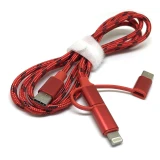 Кабель USB Type-C - USB Type-C/microUSB/Lightning, 1м, Espada EtyC3i1r