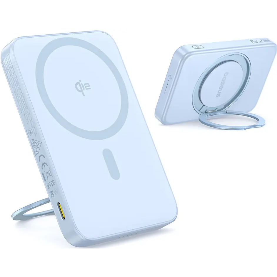 Внешний аккумулятор Baseus PicoGo Qi2 Magnetic 5000mAh 20W Blue - P10076800313-00 - фото 2