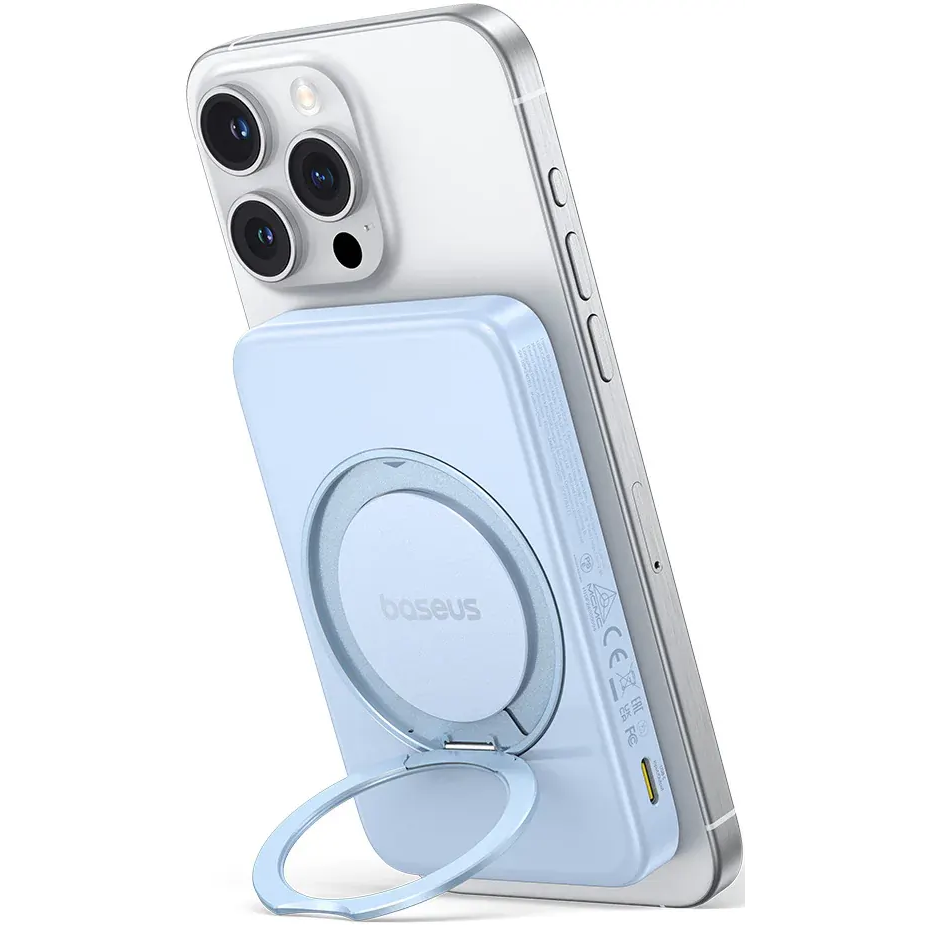 Внешний аккумулятор Baseus PicoGo Qi2 Magnetic 5000mAh 20W Blue - P10076800313-00 - фото 3