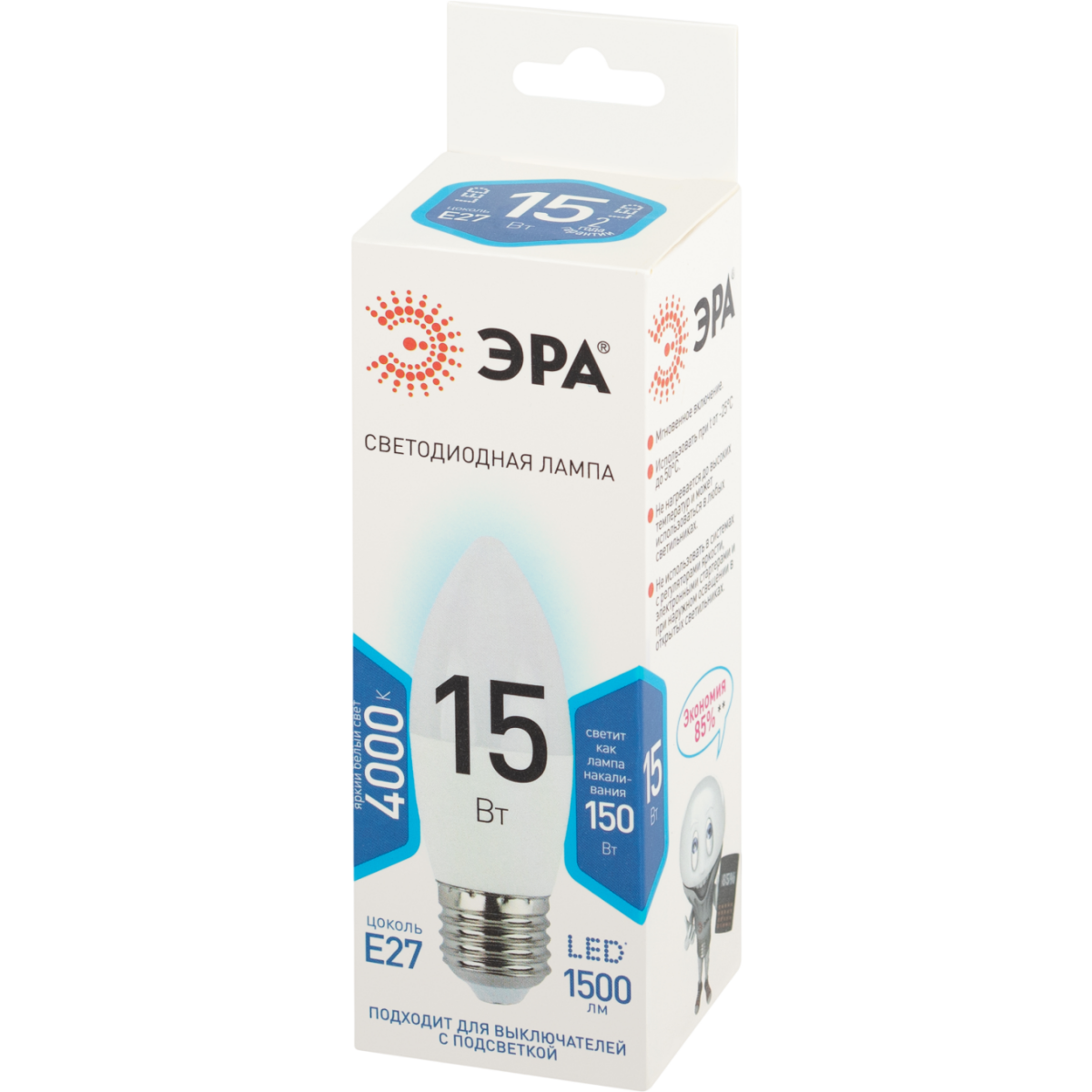 Светодиодная лампочка ЭРА STD LED B35-15W-840-E27 (15 Вт, E27) - Б0066818 - фото 3