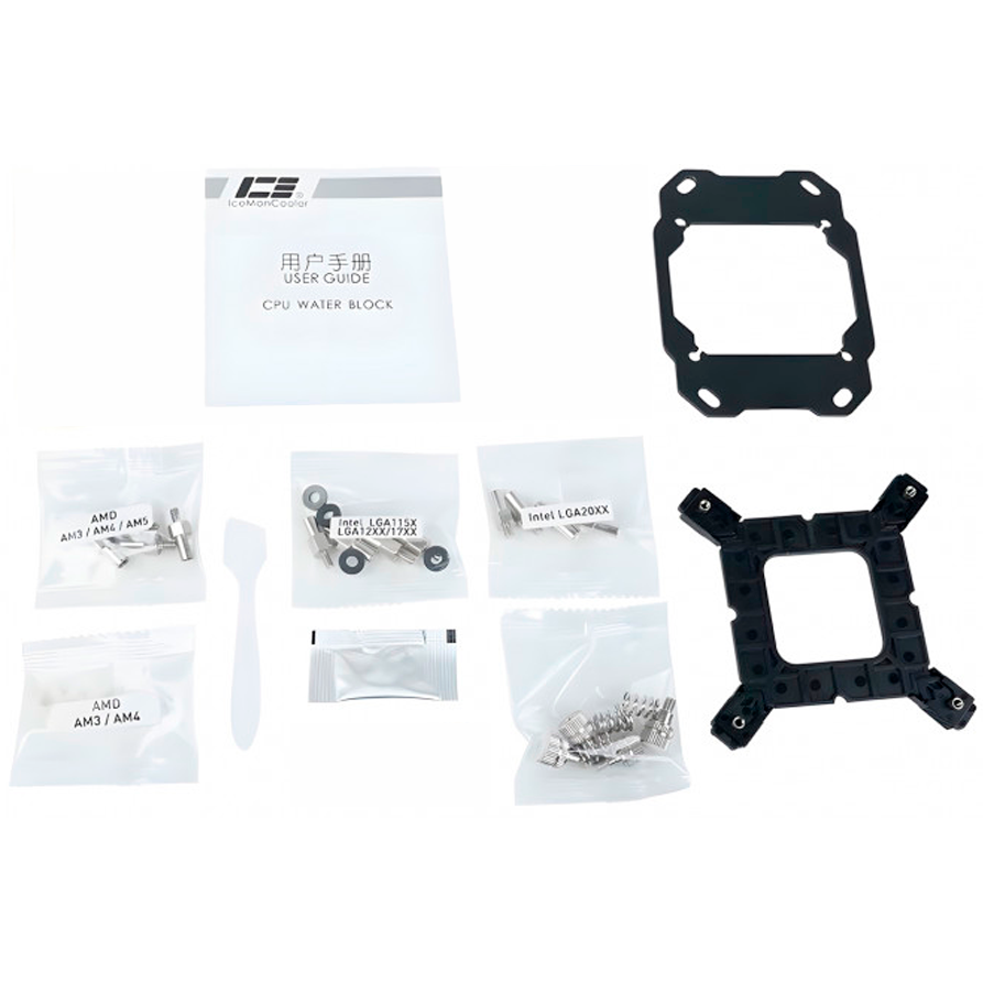 Водоблок для процессора IceManCooler GLS CPU Glass CPU Water Block Black Full Nickel, 0.15mm channel (IWB-CI-GLS-DK) - фото 3
