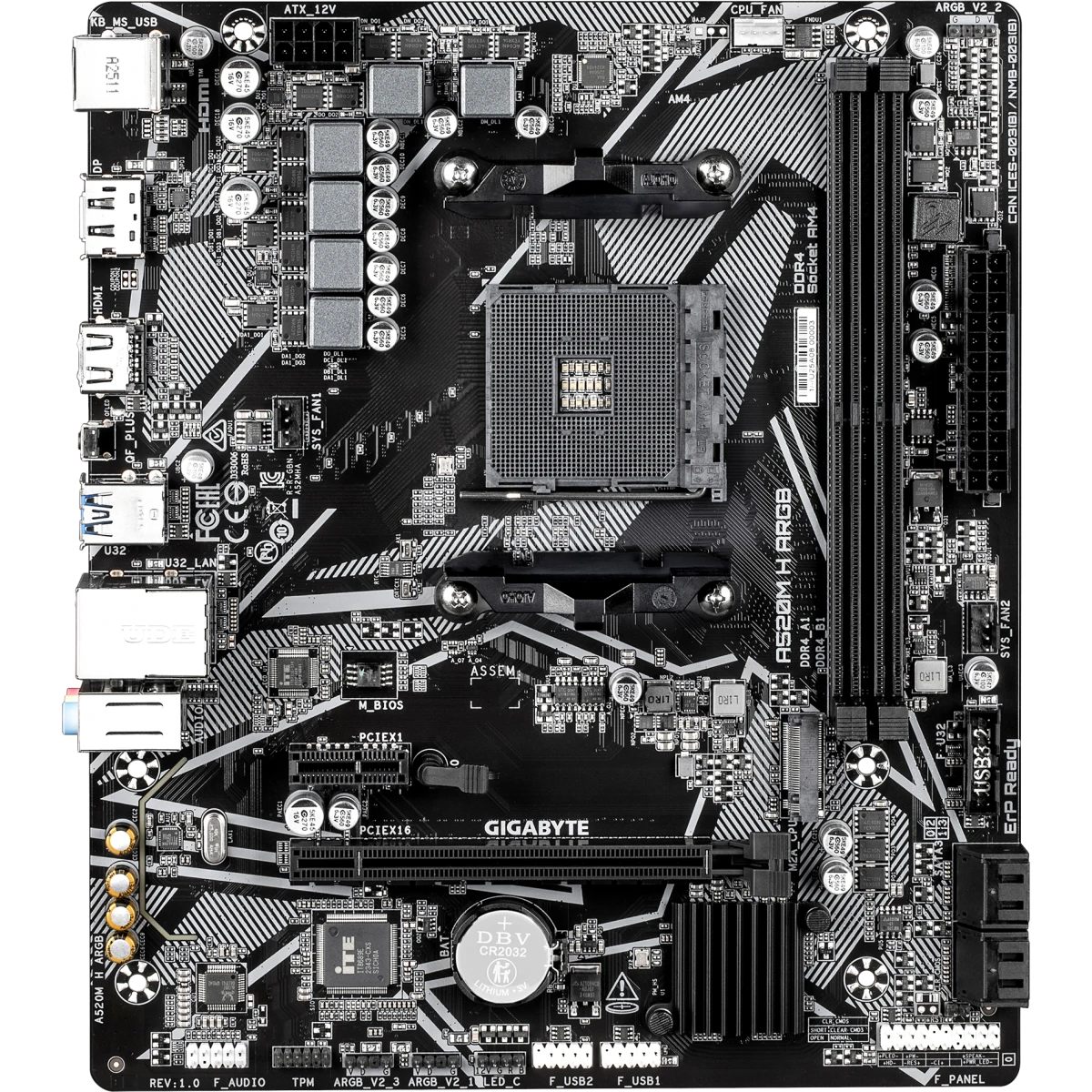 Материнская плата Gigabyte A520M H ARGB