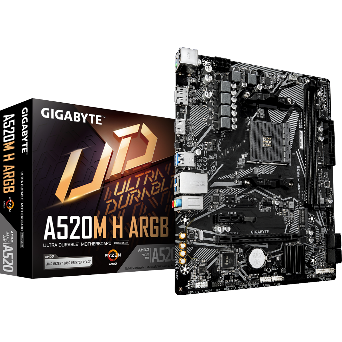 Материнская плата Gigabyte A520M H ARGB - фото 4