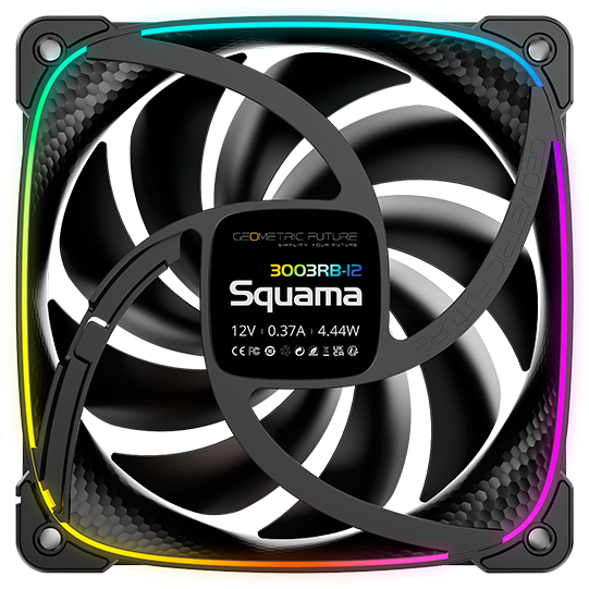 Вентилятор для корпуса Geometric Future Squama 3003R-12 Black (3 шт.) - 1F3003R312000 - фото 4