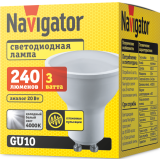 Светодиодная лампочка Navigator NLL-PAR16-3-230-4K-GU10 (3 Вт, GU10) (94128)