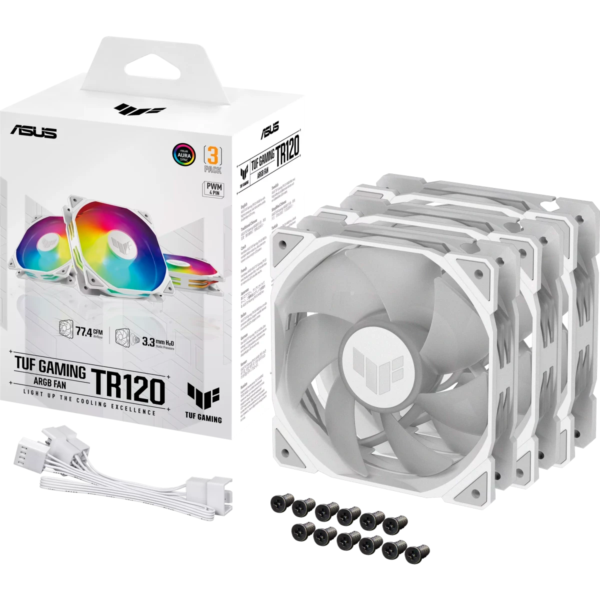 Вентилятор для корпуса ASUS TUF Gaming TR120 ARGB White (3 шт.) - 90DA0093-B09020 - фото 15