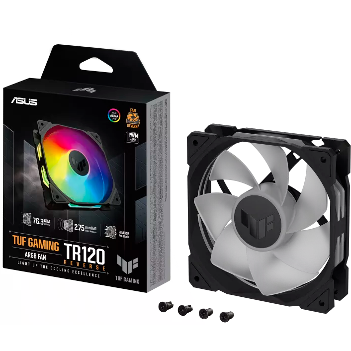 Вентилятор для корпуса ASUS TUF Gaming TR120 ARGB Reverse Black - 90DA0090-B09000 - фото 9