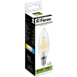 Филаментная лампочка Feron LB-66 4000K (7 Вт, E14) (25780)