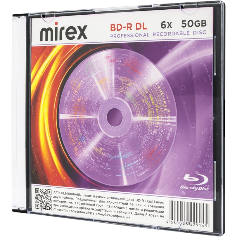 Диск BD-R Mirex 50GB 6x Slim Case (1 шт.) - 229145 - фото 2