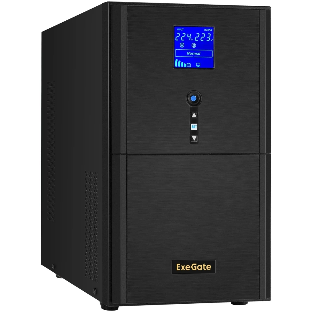 ..... ИБП ExeGate SineTower SZ-3000.LCD.AVR.3SH.1C13.RJ.USB (3609) Б/У, не работает без АКБ - EX295990RUS