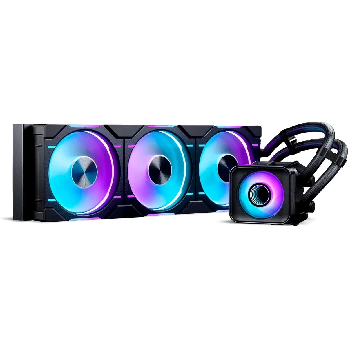..... СЖО Phanteks Glacier One 360D30 X2 Black (0016) Б/У, без вентиляторов - PH-GO360D30_DBK02