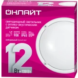 Светильник ОНЛАЙТ OBL-R1-12-4K-WH-IP65-LED-SNRV (71623)