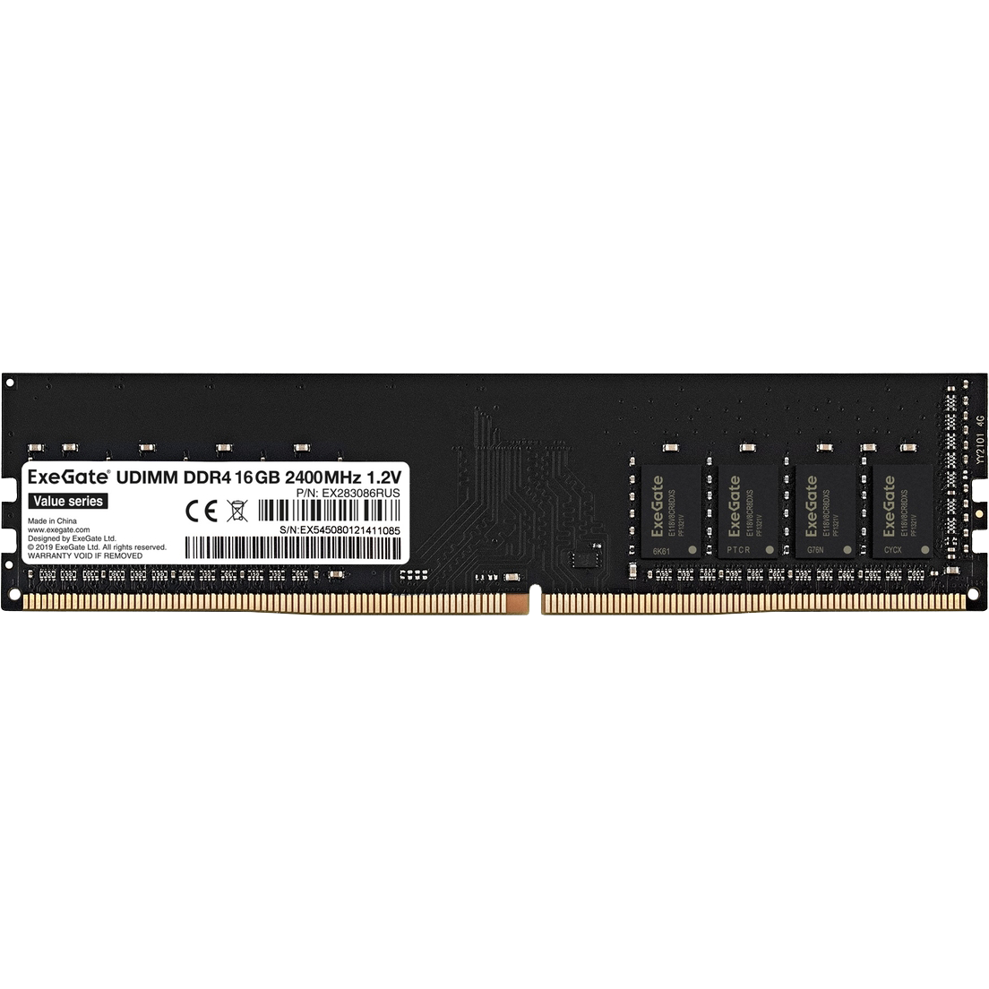 Оперативная память 16GB DDR4 2400MHz ExeGate Value (EX283086RUS)