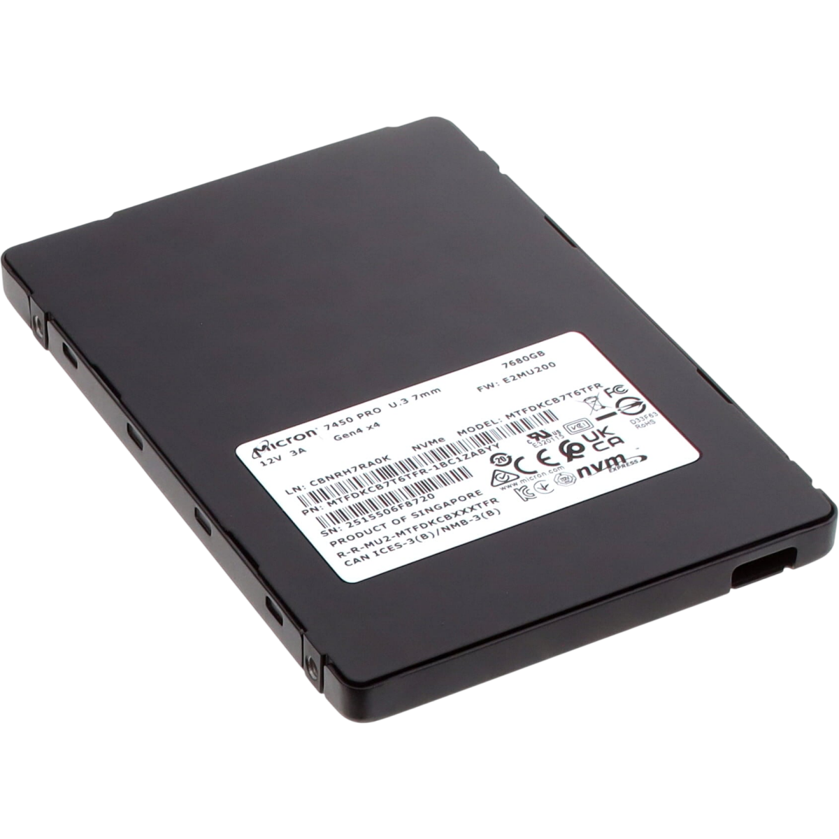 Накопитель SSD 7.68TB Micron 7450 Pro (MTFDKCB7T6TFR) - MTFDKCB7T6TFR-1BC1ZABYY