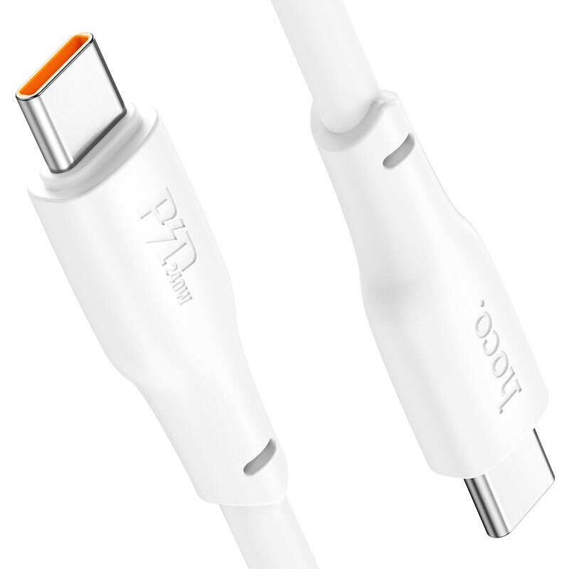 Кабель USB Type-C - USB Type-C, 1м, HOCO X93 Force White (HC-90736) - 6931474790736 - фото 2