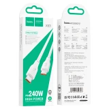 Кабель USB Type-C - USB Type-C, 1м, HOCO X93 Force White (HC-90736) (6931474790736)