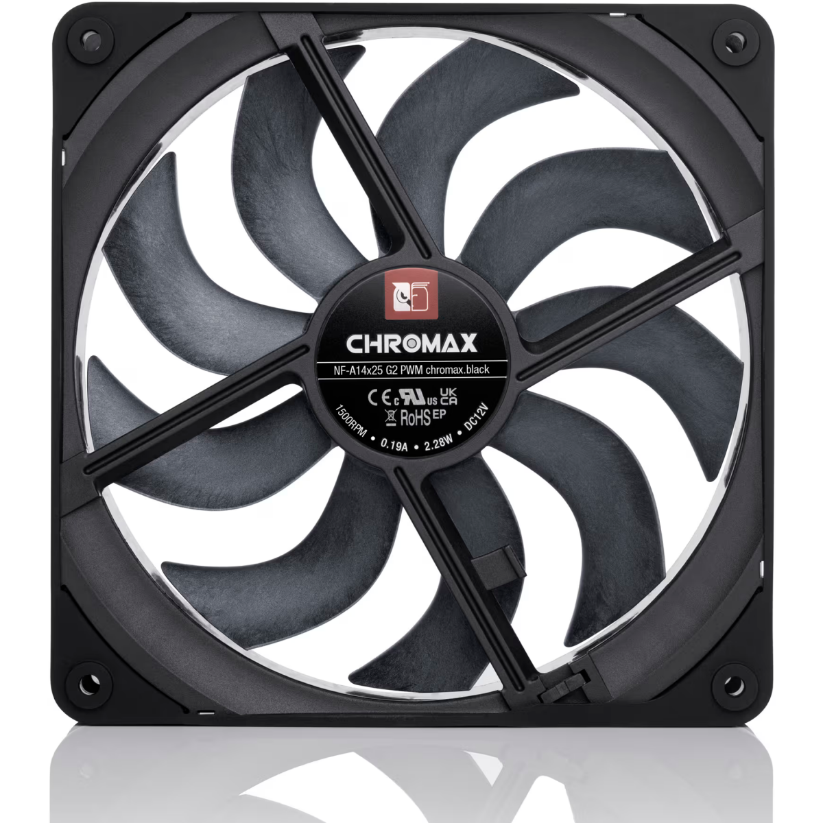 Вентилятор для корпуса Noctua NF-A14x25 G2 PWM Chromax - NF-A14x25 G2 PWM chromax.black.swap - фото 4