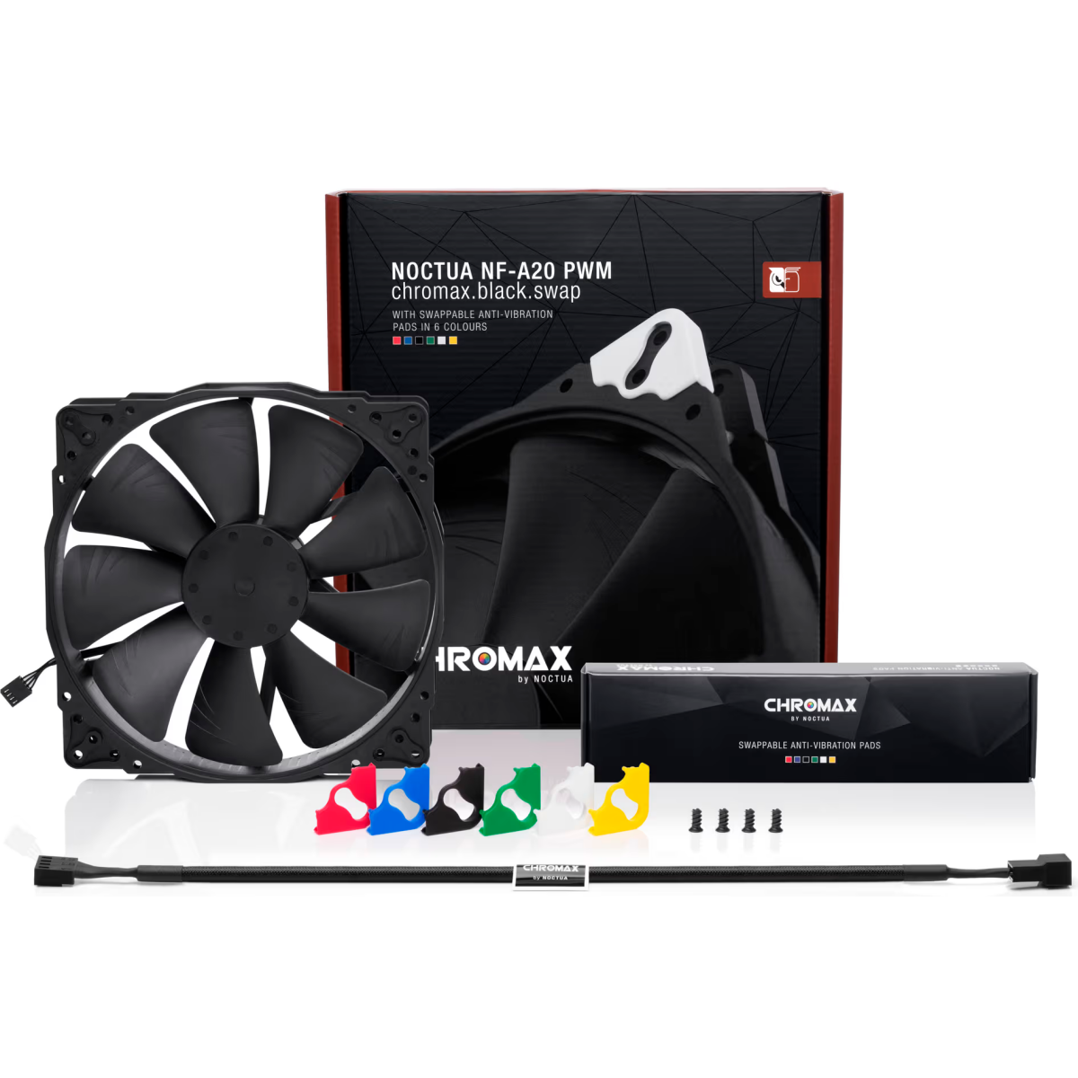 Вентилятор для корпуса Noctua NF-A20 PWM Chromax - NF-A20 PWM chromax.black.swap - фото 6