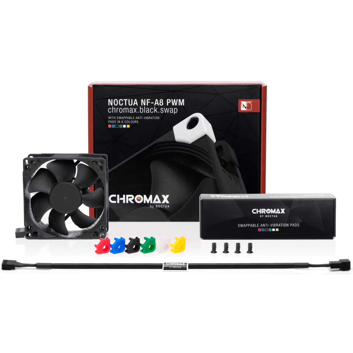 Вентилятор для корпуса Noctua NF-A8 PWM Chromax - NF-A8 PWM chromax.black.swap - фото 6