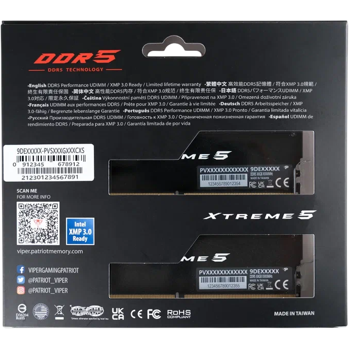 Оперативная память 32GB DDR5 6400MHz Patriot Viper Xtreme 5 (PVX532G64C32K) (2x16GB KIT) - фото 8