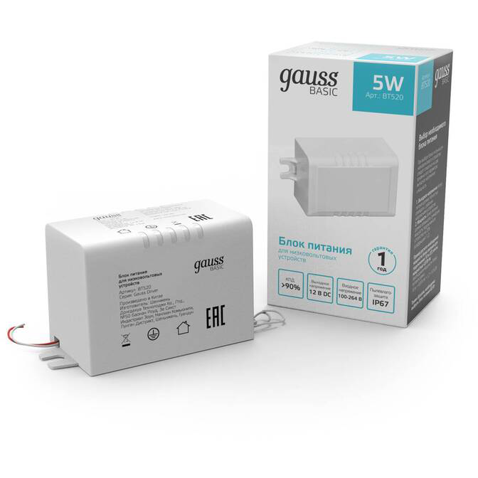 Блок питания для светодиодной ленты Gauss BT520
