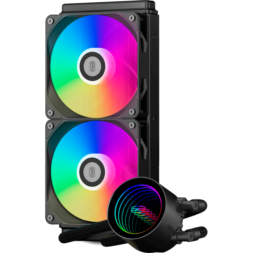 Система жидкостного охлаждения PCcooler DA240 V2 ARGB Black - DA240V2-BKAWXX-GL