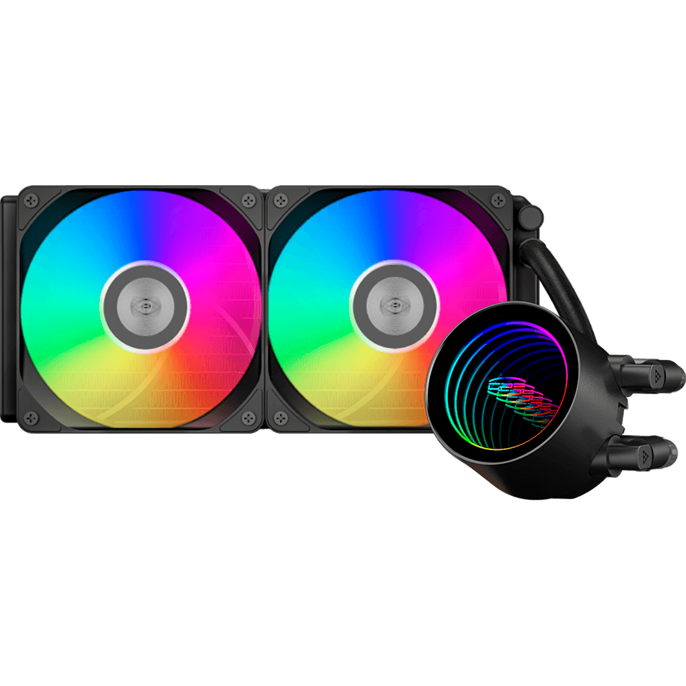 Система жидкостного охлаждения PCcooler DA240 V2 ARGB Black - DA240V2-BKAWXX-GL - фото 2
