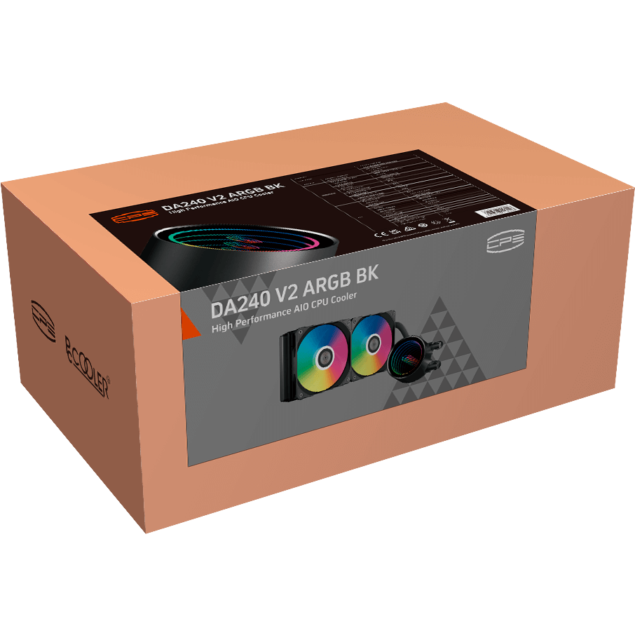 Система жидкостного охлаждения PCcooler DA240 V2 ARGB Black - DA240V2-BKAWXX-GL - фото 8