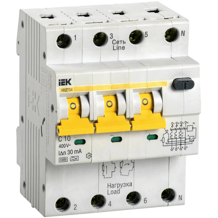 Автоматический выключатель дифференциального тока IEK MAD22-6-010-C-30